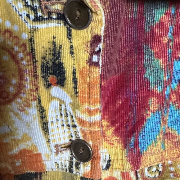 Chico's Southwest Aztec Long Sleeve Cotton Corduroy Shirt Women's Size Small - Picture 8 of 11